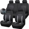 CAR PASS 3D Air Mesh Car Seat Covers Full Set, Breathable Sporty Rear Bench with Zipper for Armrest Box Universal Fit 95% Automotive SUV,Truck,Sedan Interior Cute Women Airbag Compatible, Black Gray