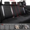 CAR PASS 3D Air Mesh Car Seat Covers Full Set, Breathable Sporty Rear Bench with Zipper for Armrest Box Universal Fit 95% Automotive SUV,Truck,Sedan Interior Cute Women Airbag Compatible, Black Gray - Image 4