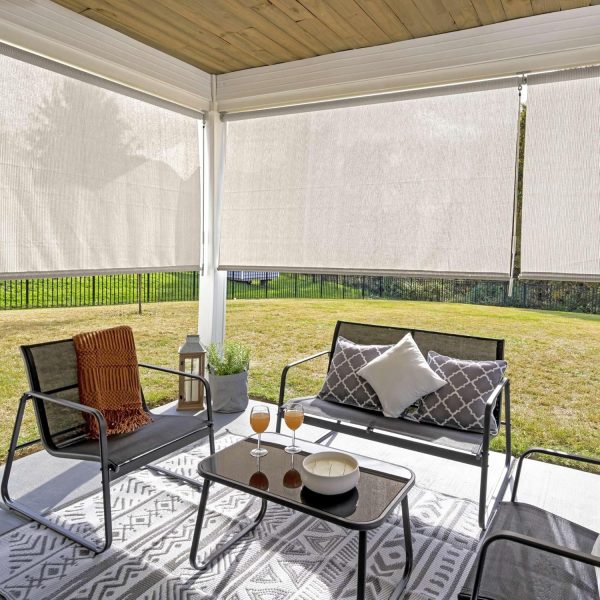 Coolaroo 474829 Outdoor Roller Shade, (6' W X 8' L), Pebble - Image 3