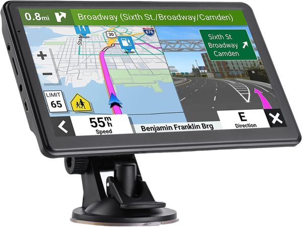 GPS Navigator for Car Truck RV, 7-inch High-Definition Touch Screen，2024 Maps (Free Lifetime Updates), Support Voice Turn Direction Guidance/Speed and Red Light Warning/Custom Truck Routing