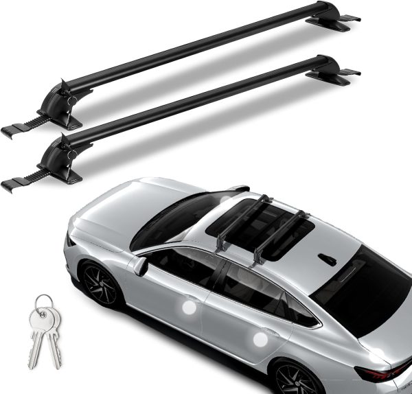 Universal Car Roof Rack 43" Cross Bars, Upgraded Adjustable Aluminum Alloy Crossbars with 165lbs Load Capacity, Heavy Duty Roof Crossbars for SUVs, Sedans, and Vans